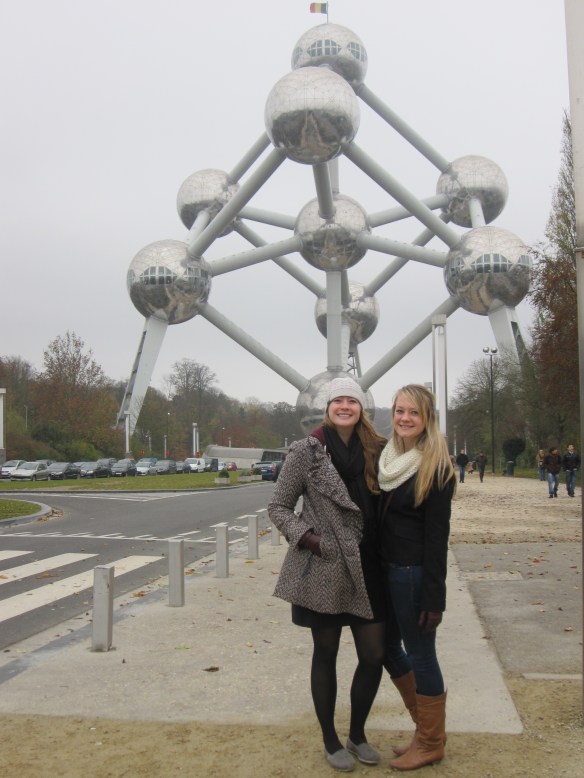 Adrian and Maddie at the Atomium