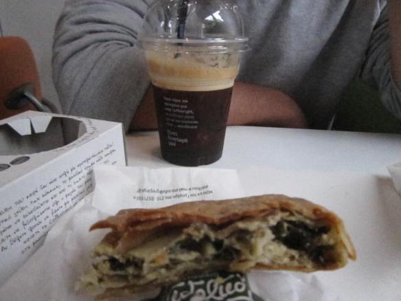 Sspanakopita and Iced Frappes